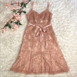 Ann Taylor Blush Pink and Gold Dress